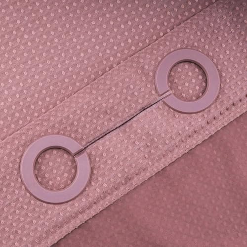 River Dream Waffle No Hook Shower Curtain with Liner,Pale Mauve,71x74