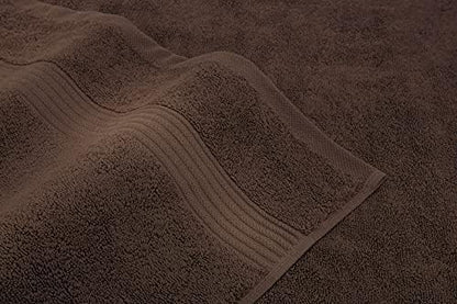 American Veteran Towel, 100% Cotton Turkish Bath Towels for Bathroom 4 Pack, 27x54 Extra Large Premium Soft Drying Bathroom Towels, Brown