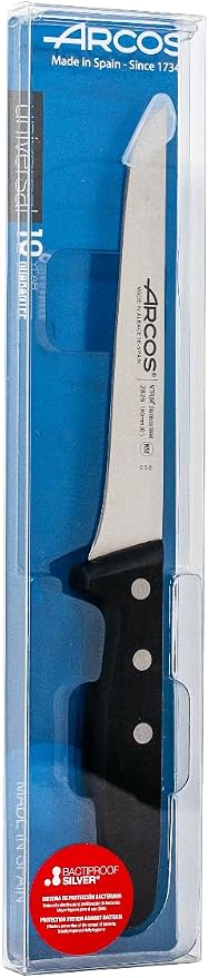 Arcos Boning Knife 6 Inch Nitrum Stainless Steel and 160 mm blade. Professional Butcher Knife to Slice Bones from Meat. Ergonomic Polypropylene Handle. Series Universal. Color Black