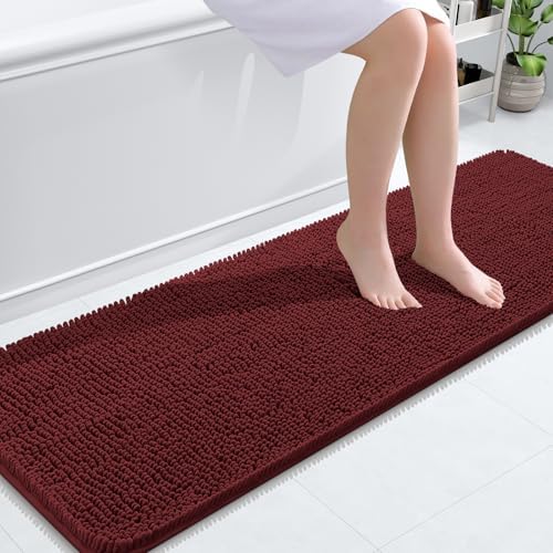 OLANLY Bathroom Runner Rugs 59x20, Extra Soft Absorbent Chenille Bath Rugs