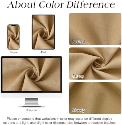 Naturoom Linen Shower Curtain 42x72 Inch for Bathroom Gold Yellow 1 Panel
