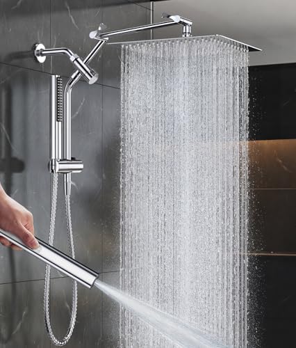 Veken All Metal 12" Luxurious Shower Head with Handheld,Full Body Coverage