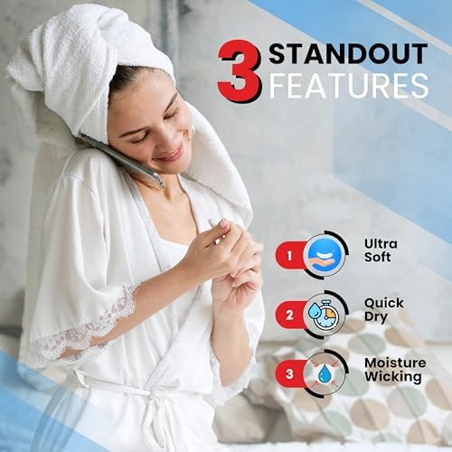 Infinitee Xclusives 100% Ring-Spun Cotton Bath Towels for Bathroom - Pack 4