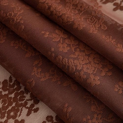 TUDECO Brown Lace Stall Shower Curtains for Narrow Bathroom, 36''W x 72''L