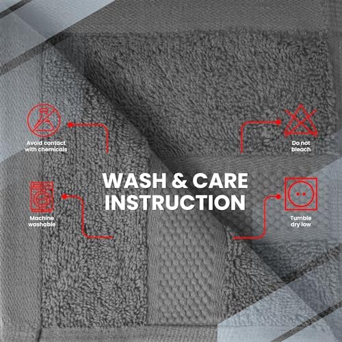Infinitee Xclusives 100% Cotton Luxury Wash Cloths for Showering - 12 Pack