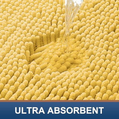 Smiry Bathroom Rugs 59X24, Luxury Chenille Extra Soft Absorbent Bath Mat