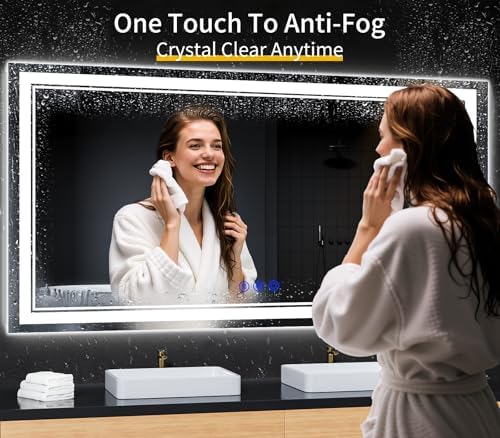 72"x36" LED Bathroom Mirror with Lights,Anti-Fog,3 Color Modes