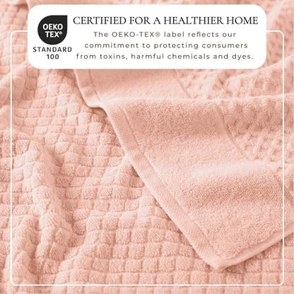 Great Bay Home Hand Towels - 100% Cotton 6 Pack 26x16 Hand Towel Set - Absorbent, Durable, Quick-Dry Towels for Bathroom (Pink)