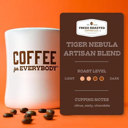 Fresh Roasted Coffee, Tiger Nebula Whole Bean Coffee, Medium Roast, Kosher, 2 lb (32 oz)