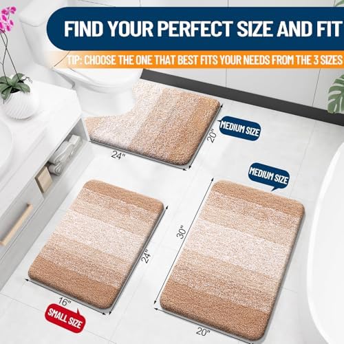 OLANLY Bathroom Runner Rug 45x27, Extra Soft Absorbent Microfiber Bath Rugs