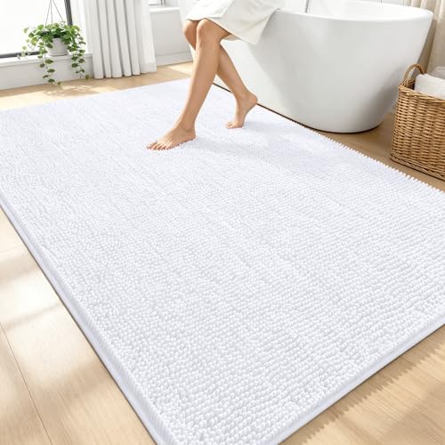 OLANLY Large Bathroom Rugs 70x46, Extra Soft Absorbent Chenille Bath Rugs