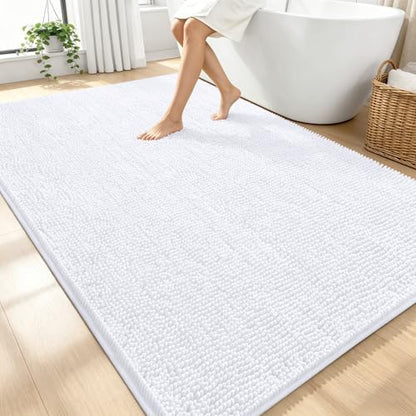 OLANLY Large Bathroom Rugs 70x46, Extra Soft Absorbent Chenille Bath Rugs