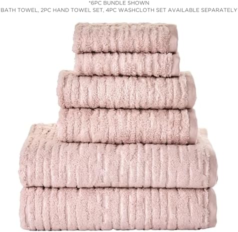 SKL Home CloudSoft Bath Towel, 100% Cotton Luxury, Blush Pink