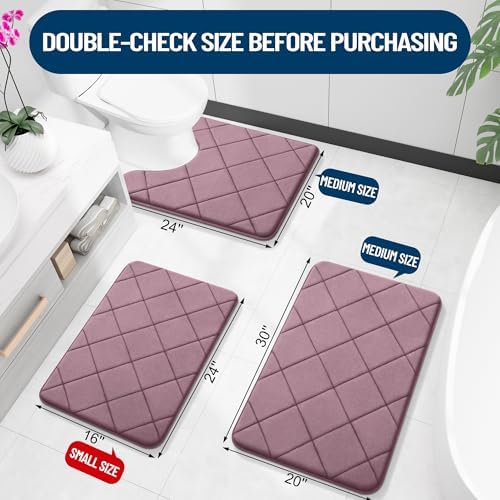 OLANLY Memory Foam Bath Mat 30x20, Ultra Soft and Absorbent Bathroom Rugs