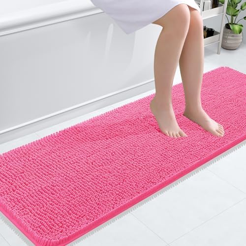 OLANLY Bathroom Runner Rugs 59x20, Extra Soft Absorbent Chenille Bath Rugs