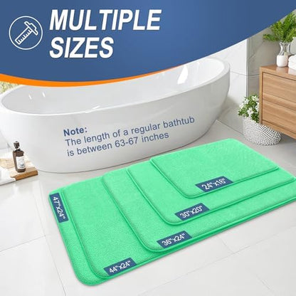 OLANLY Memory Foam Small Bathroom Rug 24x16, Absorbent Bath Mat, Mint Green