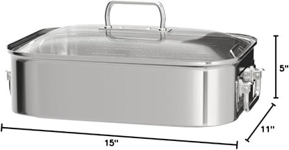 Rösle EXPERTISO Cookware Collection 15" x 11" x 5" Stainless Steel Rectangular Roaser