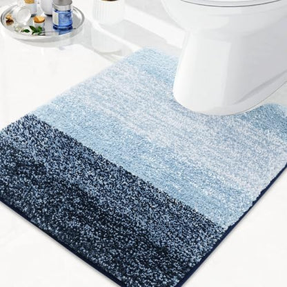 Arotive Microfiber Bathroom Rugs, Soft Absorbent Contour Toilet Rugs, 24x24