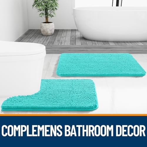 OLANLY Large Bathroom Rugs 40x32, Extra Soft Absorbent Chenille Bath Rugs