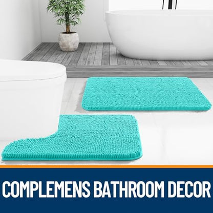 OLANLY Bathroom Runner Rugs 47x20, Extra Soft Absorbent Chenille Bath Rugs