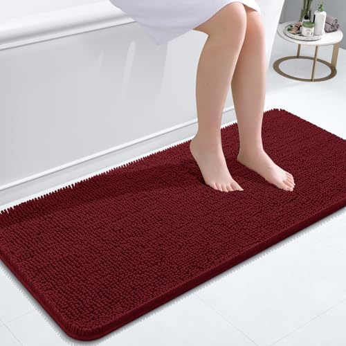 OLANLY Bathroom Runner Rugs 47x20, Extra Soft Absorbent Chenille Bath Rugs