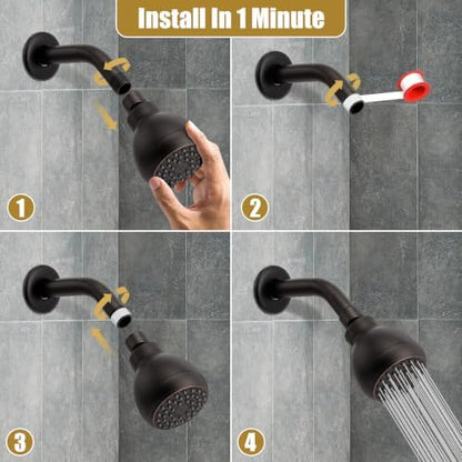 AISOSO Fixed Shower Head High Pressure 2PCS 3" Showerhead Oil Rubbed Bronze