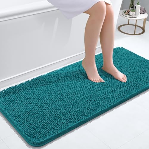 OLANLY Bathroom Runner Rugs 47x20, Extra Soft Absorbent Chenille Bath Rugs