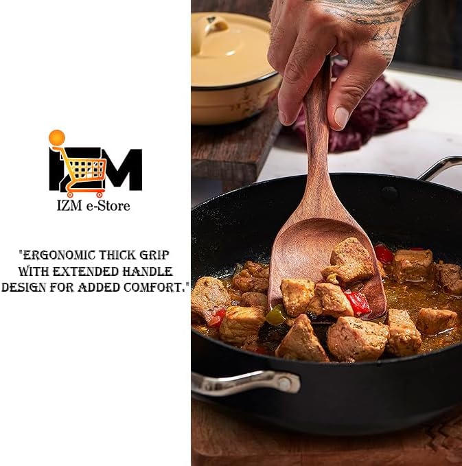 9 Pieces wooden utensil set premium cooking spoons wood cooking utensils teak wooden utensils set wood cooking utensils (9 Pieces Set)