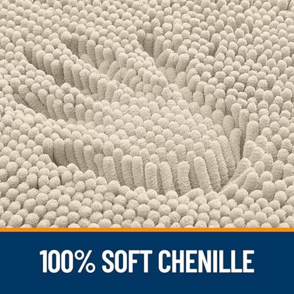 OLANLY Toilet Rugs U-Shaped 24x24, Soft Absorbent Chenille Contour Rugs