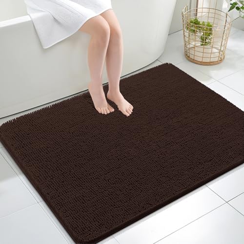 OLANLY Large Bathroom Rugs 40x32, Extra Soft Absorbent Chenille Bath Rugs