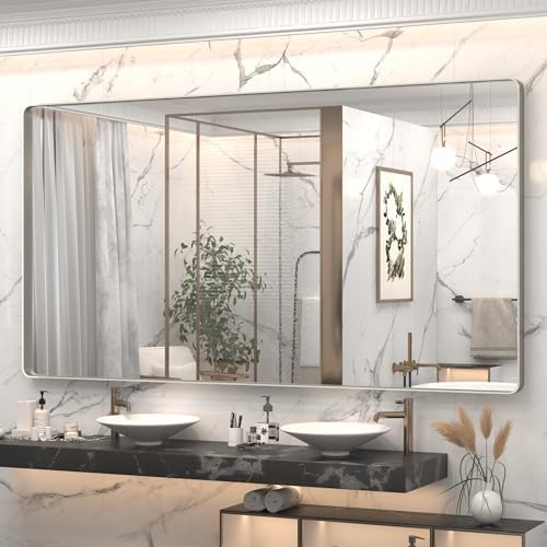 66x36 Inch Silver Bathroom Mirrors for Vanity