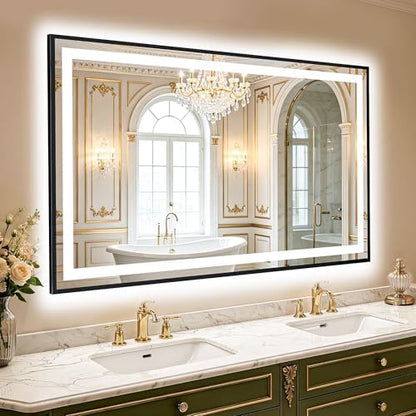LED Bathroom Mirror with Light, 30x40 Vanity Mirror for Wall with Frame