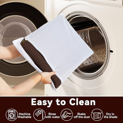 Triohero Bathroom Rugs Non Slip Washable, Super Absorbent Thin Bath Mat Small Quick Dry Low Pile Bathroom Rug, Brown 16"x24"