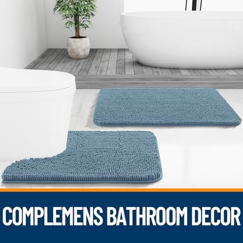 OLANLY Bathroom Runner Rugs 59x20, Extra Soft Absorbent Chenille Bath Rugs