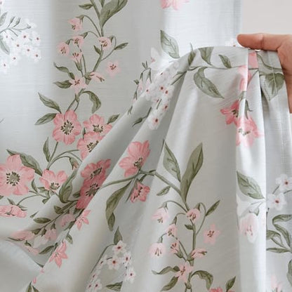 Martha Stewart Meadow Floral Shower Curtain for Bathroom, 72 x 72, Green