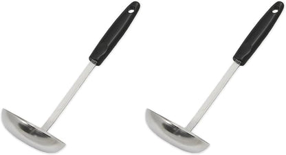 Chef Craft Select Cooking Ladle, 11.5 inch, Stainless Steel/Black (Pack of 2)