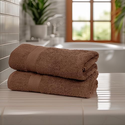 Large Bath Towel, Acorn Cotton Terry Towels for Bathroom, Towel Set - Quick Dry - Highly Absorbent - 24 x 50 Pack of 6 for Shower - Spa - Gym - Hand Towel for Daily Use - Acorn