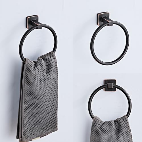 Bathroom Hardware Set 4 Pieces,Oil Rubbed Bronze Bathroom Accessories Set Stainless Steel Wall Mounted, Hand Towel Bar, Towel Ring, Robe Towel Hooks,Toilet Paper Holder,Towel Bar Set, 23.6 Inch