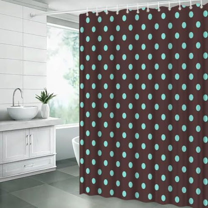 Polka Dot Shower Curtain with Hooks,70" Wx70 H