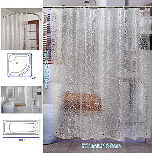 Bostofy Extra Long Shower Curtain Liner, Heavyweight Liner with Magnets and Rust-Proof Metal Grommets, Waterproof Shower Liner for Bathroom, 72' W x 78' H