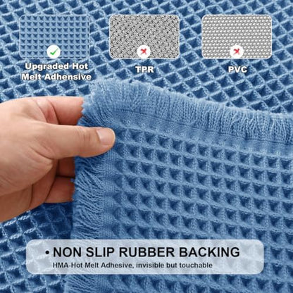 JIUZHEN Set of 2 Waffle Bathroom Rugs Non Slip Bath Mats, 16"x24"+24"x60"