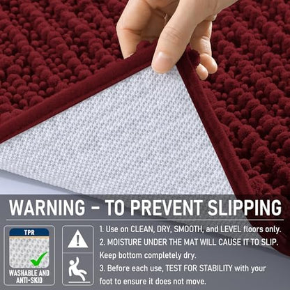 OLANLY Bathroom Rugs 30x20, Thick Soft Absorbent Chenille Bath Rugs