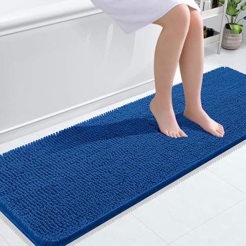OLANLY Bathroom Runner Rugs 59x20, Extra Soft Absorbent Chenille Bath Rugs