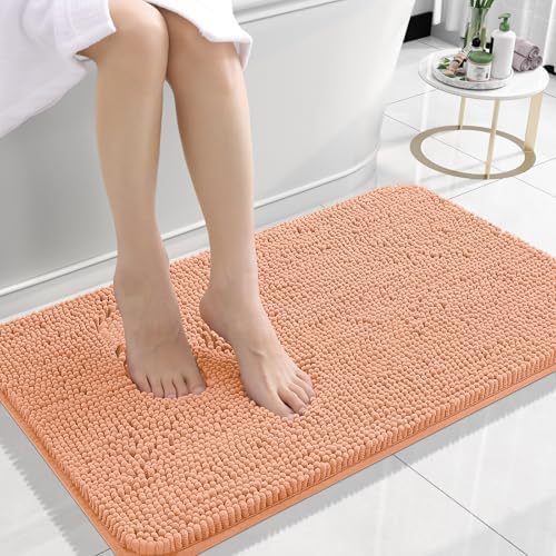 OLANLY Small Bathroom Rugs 24x16, Extra Soft Absorbent Chenille Bath Rugs
