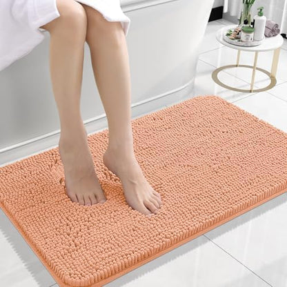 OLANLY Small Bathroom Rugs 24x16, Extra Soft Absorbent Chenille Bath Rugs
