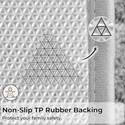 GRANNY SAYS Gray Bathroom Rug 59" x 20", Non-Slip Microfiber Bath Mat