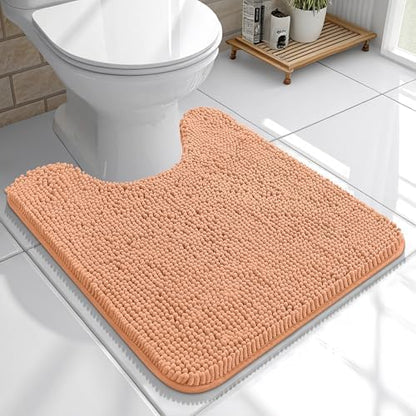 OLANLY Toilet Rugs U-Shaped 20x20, Soft Absorbent Chenille Contour Rugs