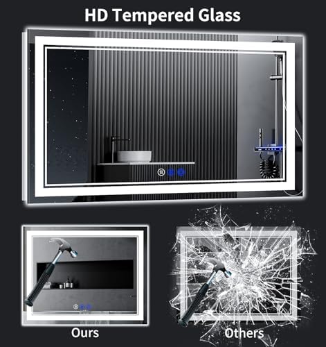 72"x36" LED Bathroom Mirror with Lights,Anti-Fog,3 Color Modes