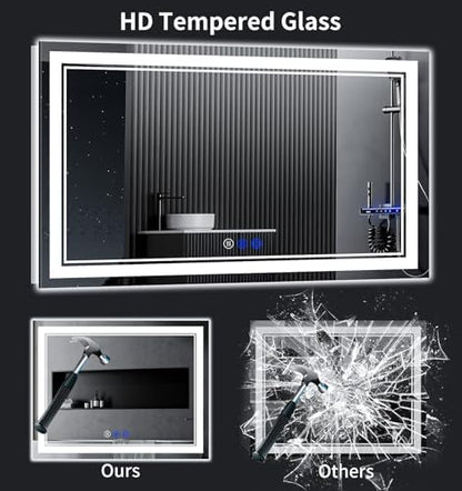 72"x36" LED Bathroom Mirror with Lights,Anti-Fog,3 Color Modes
