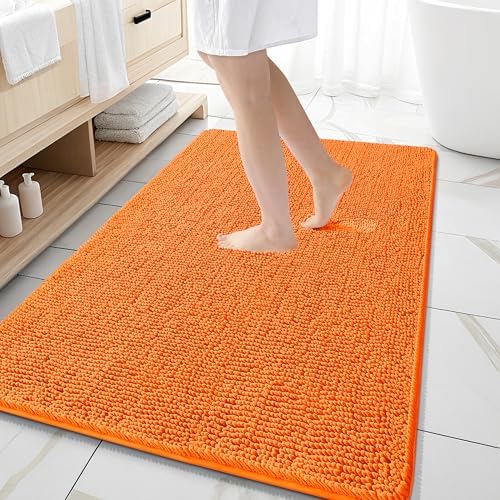 OLANLY Large Bathroom Rugs 59x35, Extra Soft Absorbent Chenille Bath Rugs